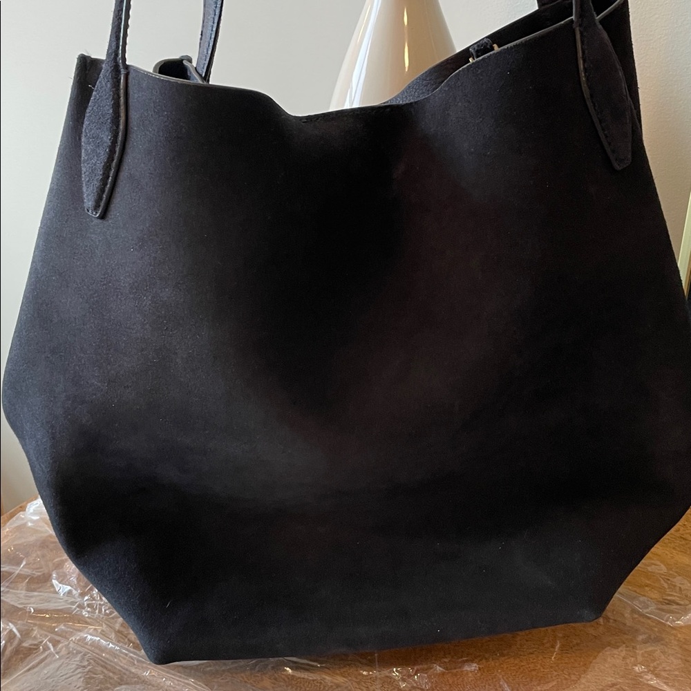 Madewell Soft Grain Suede The Shopper Tote JUNIPER BERRY New - Picture 6 of 7